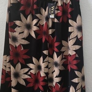 Floral Black and Red Skirt